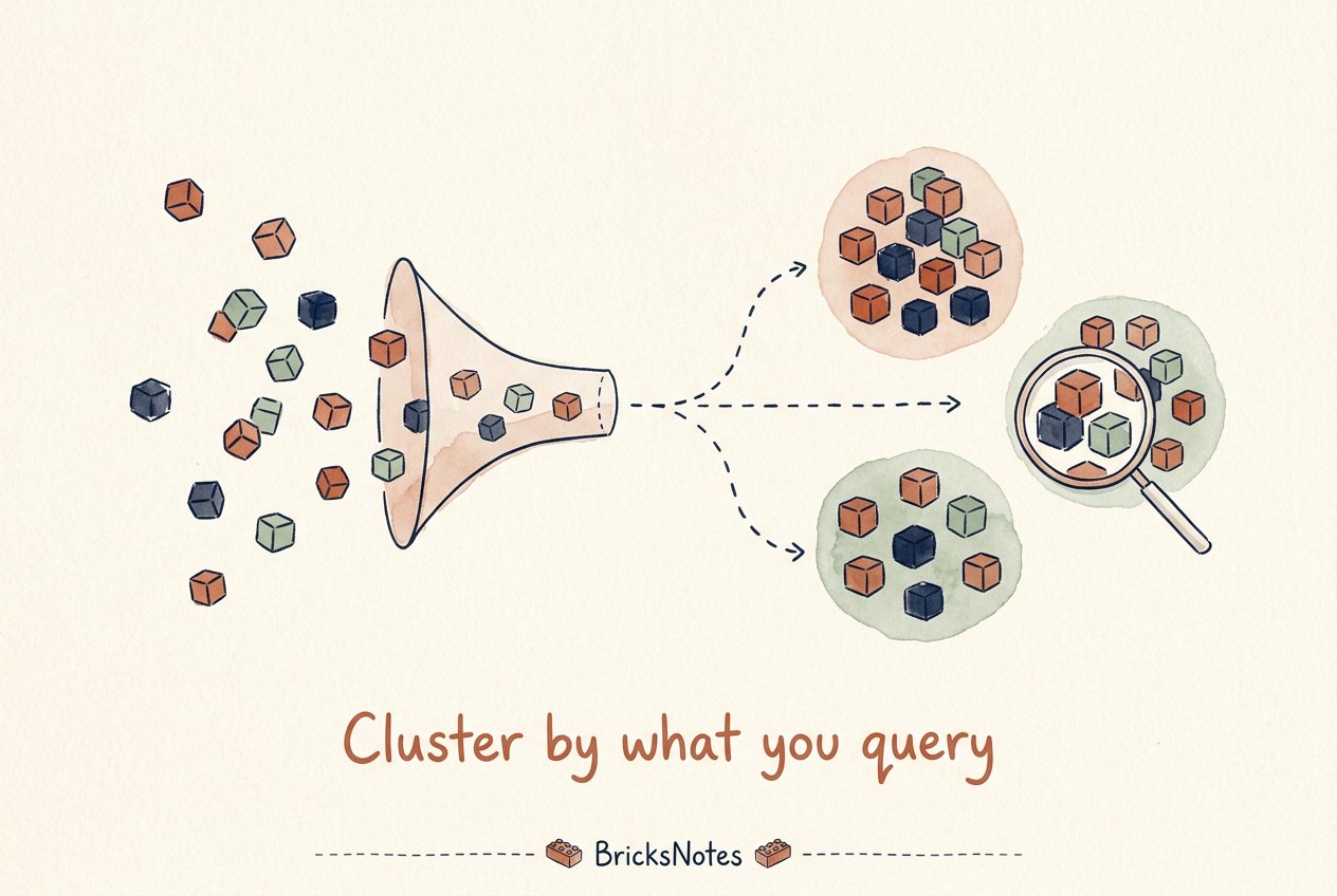 Cluster by what you query