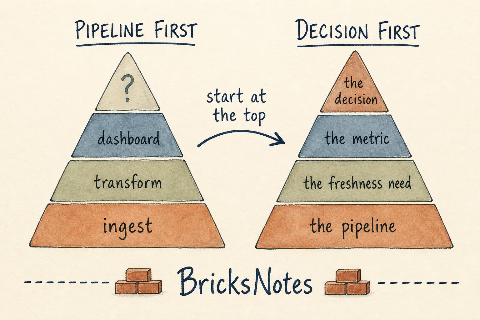 Pipeline first versus decision first design