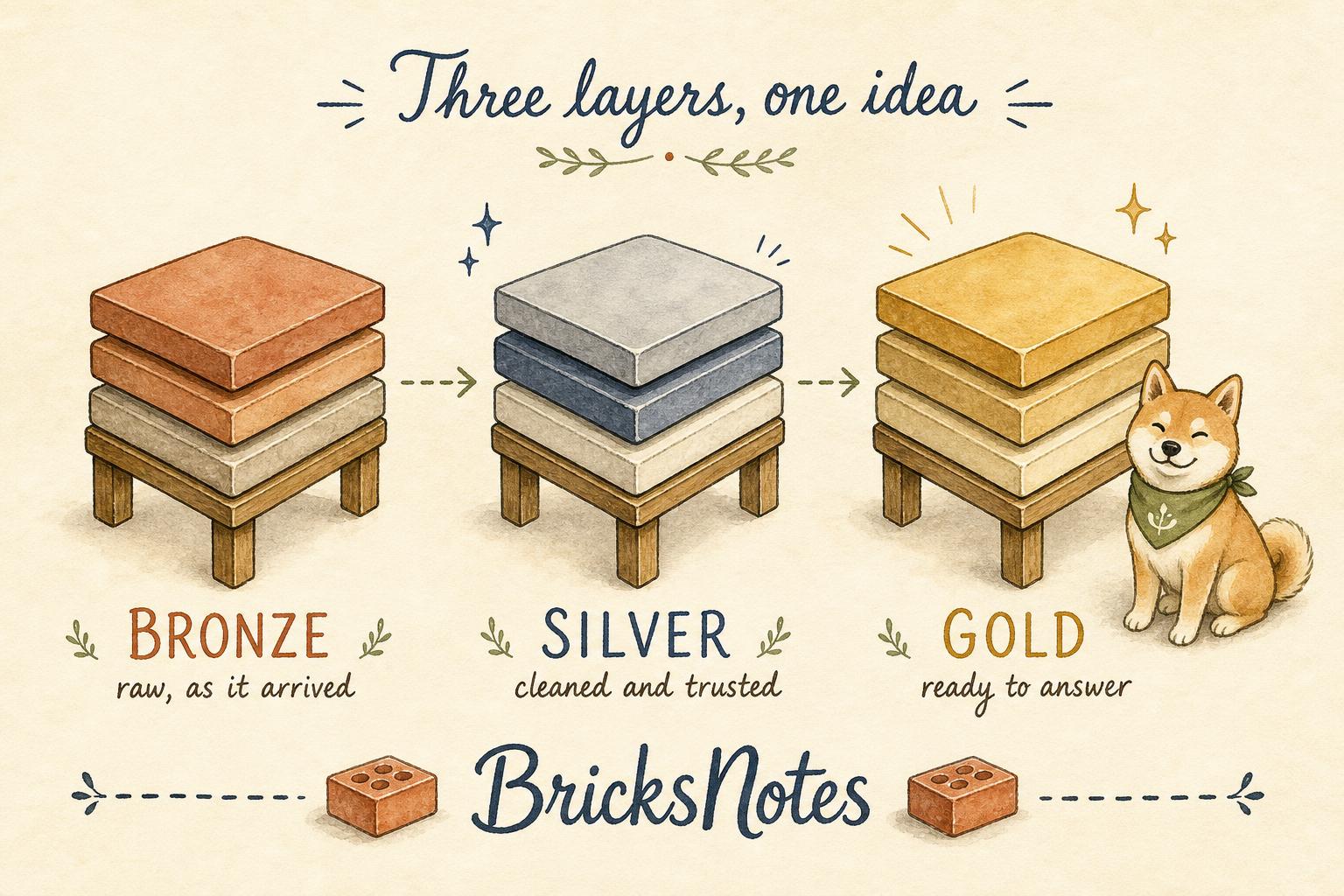 The three layers of medallion architecture: bronze, silver, and gold