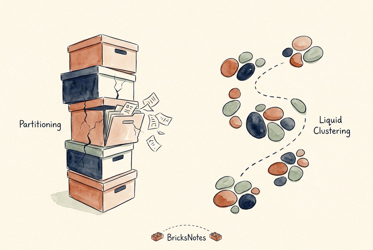 Partitioning versus liquid clustering