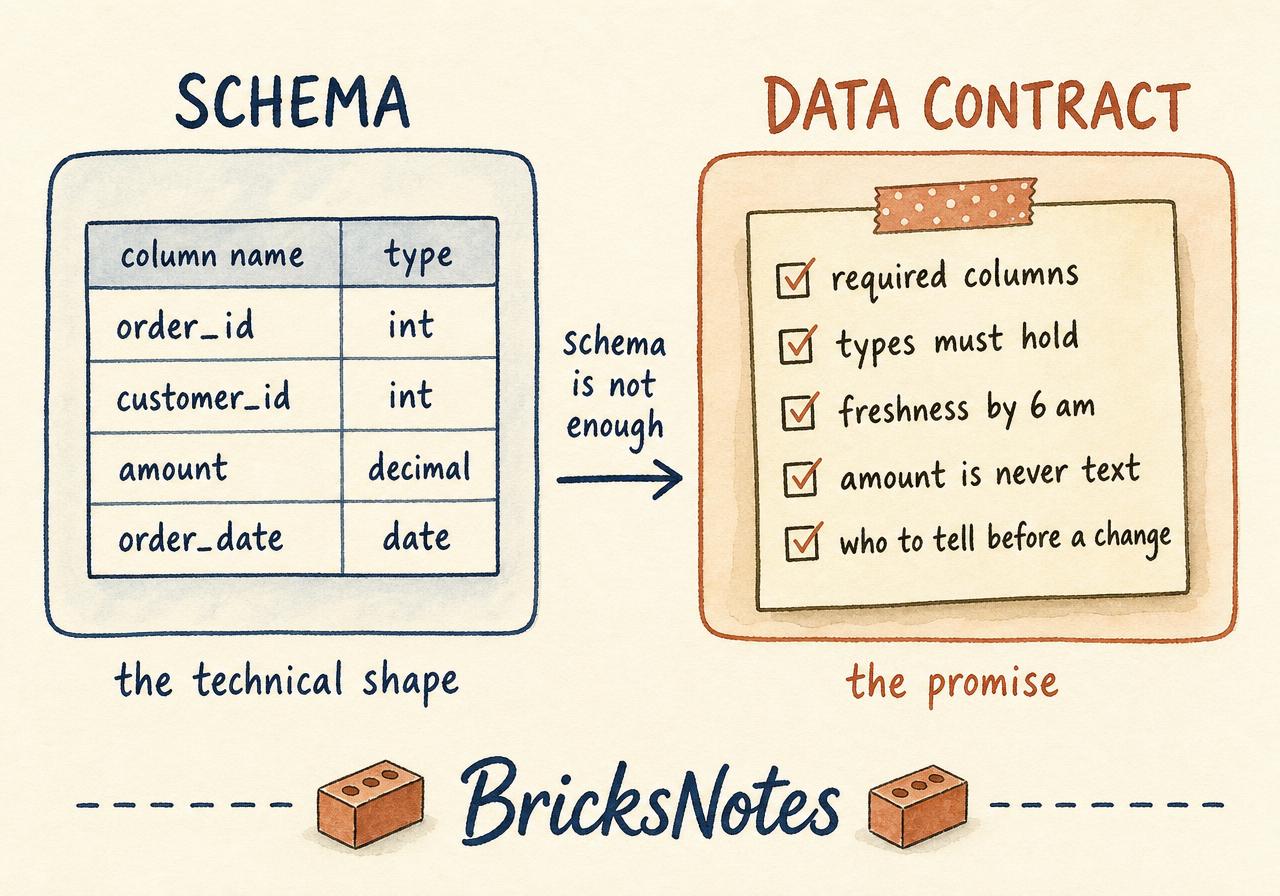 Schema versus data contract